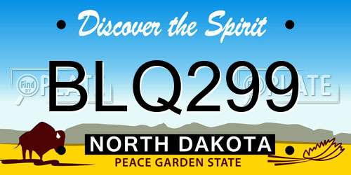 BLQ299 North Dakota License Plate