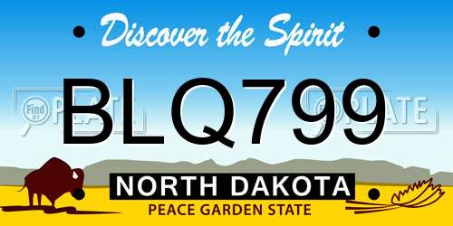 BLQ799 North Dakota License Plate
