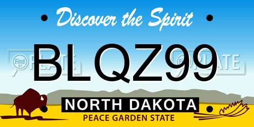 BLQZ99 North Dakota License Plate