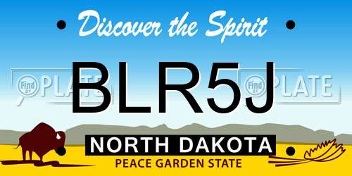 BLR5J North Dakota License Plate