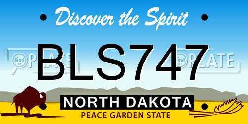 BLS747 North Dakota License Plate