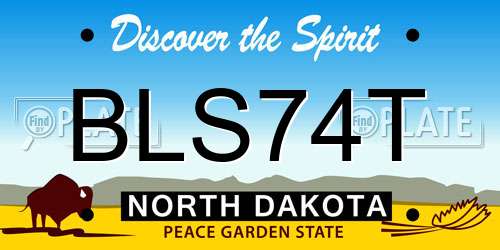 BLS74T North Dakota License Plate