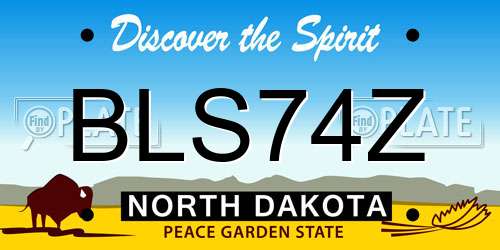 BLS74Z North Dakota License Plate