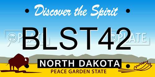 BLST42 North Dakota License Plate