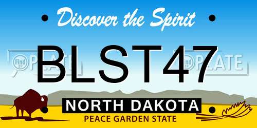 BLST47 North Dakota License Plate