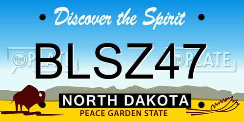 BLSZ47 North Dakota License Plate