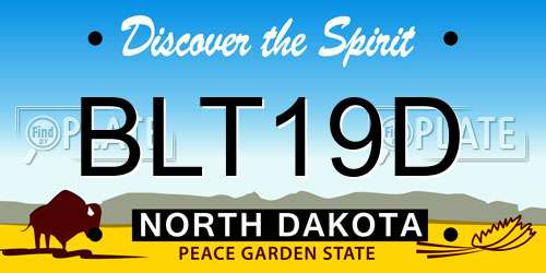 BLT19D North Dakota License Plate