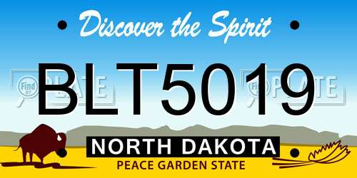 BLT5019 North Dakota License Plate