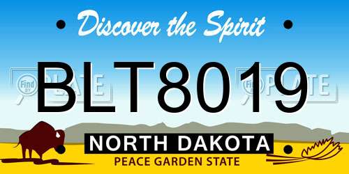 BLT8019 North Dakota License Plate