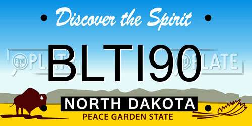 BLTI90 North Dakota License Plate