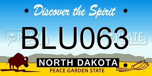 BLU063 North Dakota License Plate