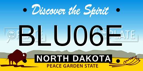 BLU06E North Dakota License Plate