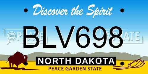 BLV698 North Dakota License Plate