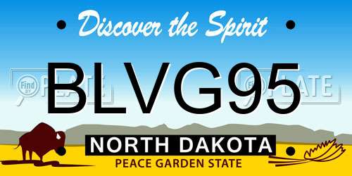 BLVG95 North Dakota License Plate