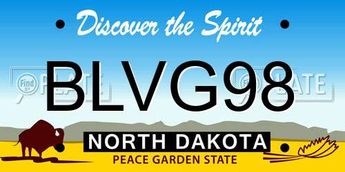 BLVG98 North Dakota License Plate