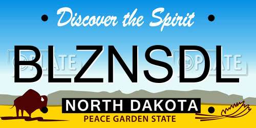 BLZNSDL North Dakota License Plate