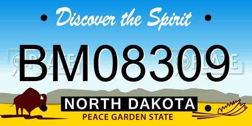 BM08309 North Dakota License Plate