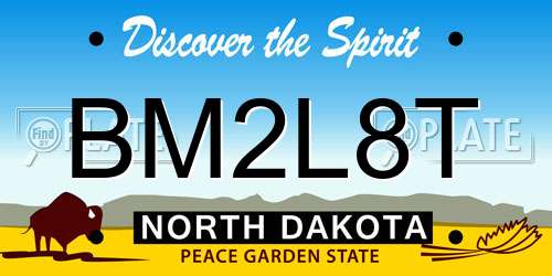 BM2L8T North Dakota License Plate
