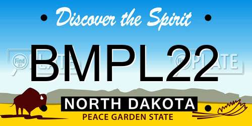 BMPL22 North Dakota License Plate