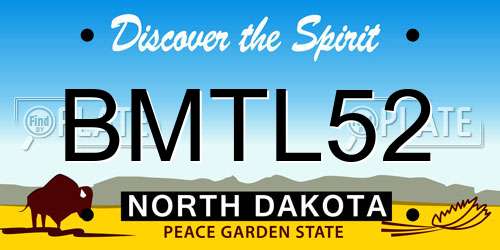 BMTL52 North Dakota License Plate