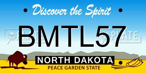 BMTL57 North Dakota License Plate