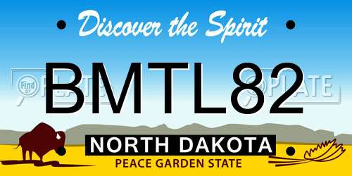 BMTL82 North Dakota License Plate