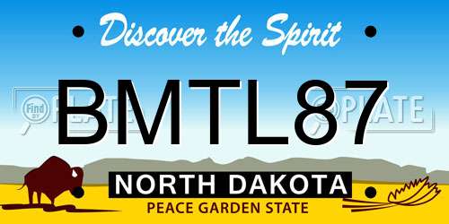 BMTL87 North Dakota License Plate