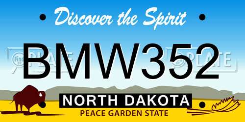 BMW352 North Dakota License Plate