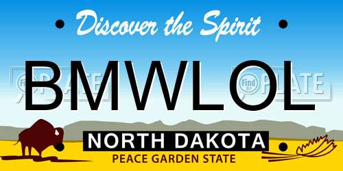 BMWLOL North Dakota License Plate
