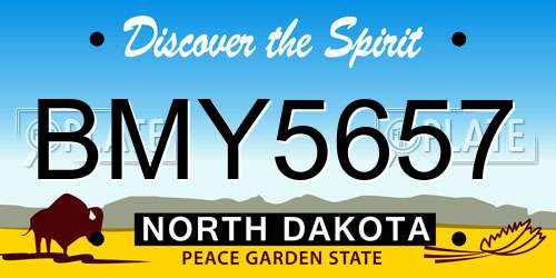 BMY5657 North Dakota License Plate