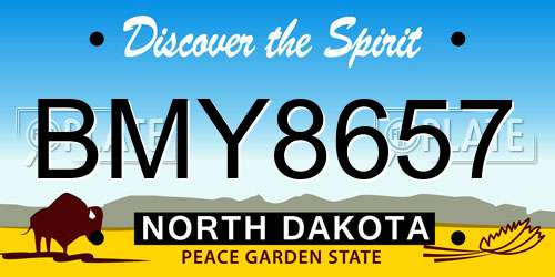 BMY8657 North Dakota License Plate