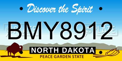 BMY8912 North Dakota License Plate
