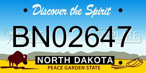 BN02647 North Dakota License Plate