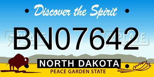BN07642 North Dakota License Plate