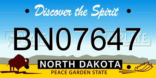 BN07647 North Dakota License Plate