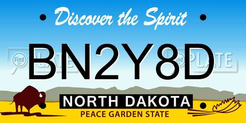 BN2Y8D North Dakota License Plate