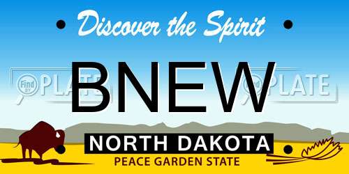 BNEW North Dakota License Plate
