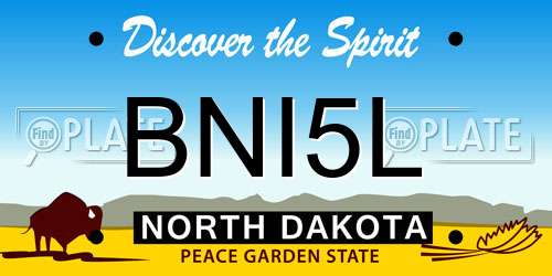 BNI5L North Dakota License Plate