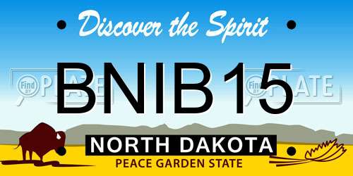 BNIB15 North Dakota License Plate