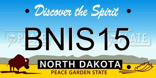 BNIS15 North Dakota License Plate