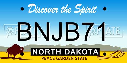 BNJB71 North Dakota License Plate
