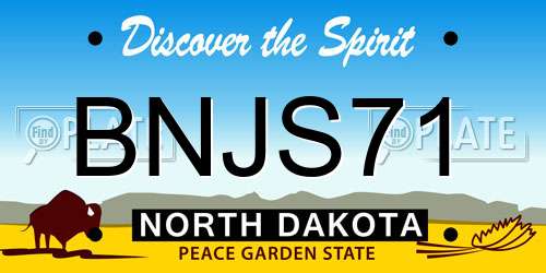 BNJS71 North Dakota License Plate