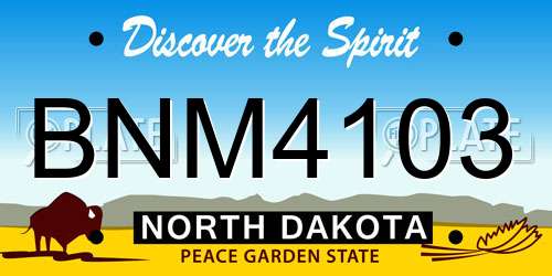 BNM4103 North Dakota License Plate