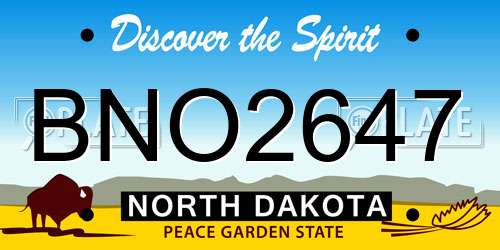BNO2647 North Dakota License Plate
