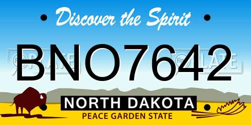 BNO7642 North Dakota License Plate