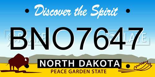 BNO7647 North Dakota License Plate