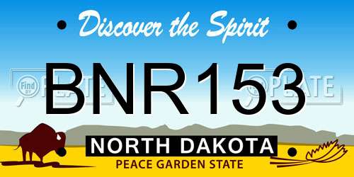 BNR153 North Dakota License Plate