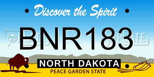 BNR183 North Dakota License Plate