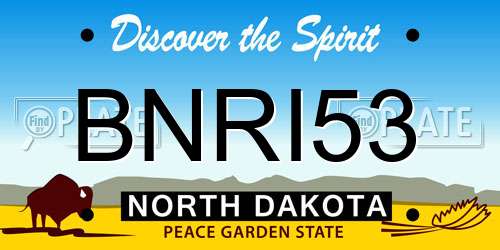 BNRI53 North Dakota License Plate