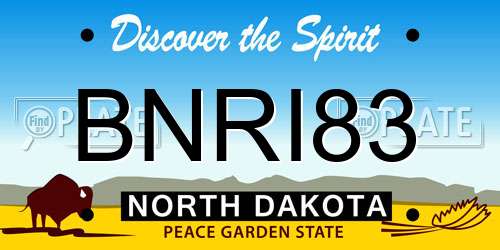 BNRI83 North Dakota License Plate